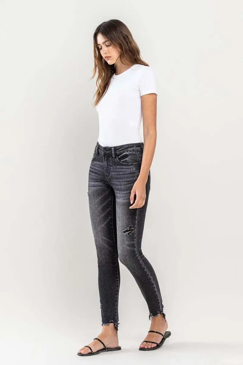 Lovervet Raw Hem Cropped Skinny Jeans for Stylish Outfits - Love Salve